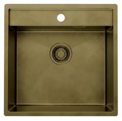 Pure.Sink Luxion PVD Antik bronz mosogató 51x50 cm Tapwing csaplyukkal és aljzatállvánnyal PLX5150T-64