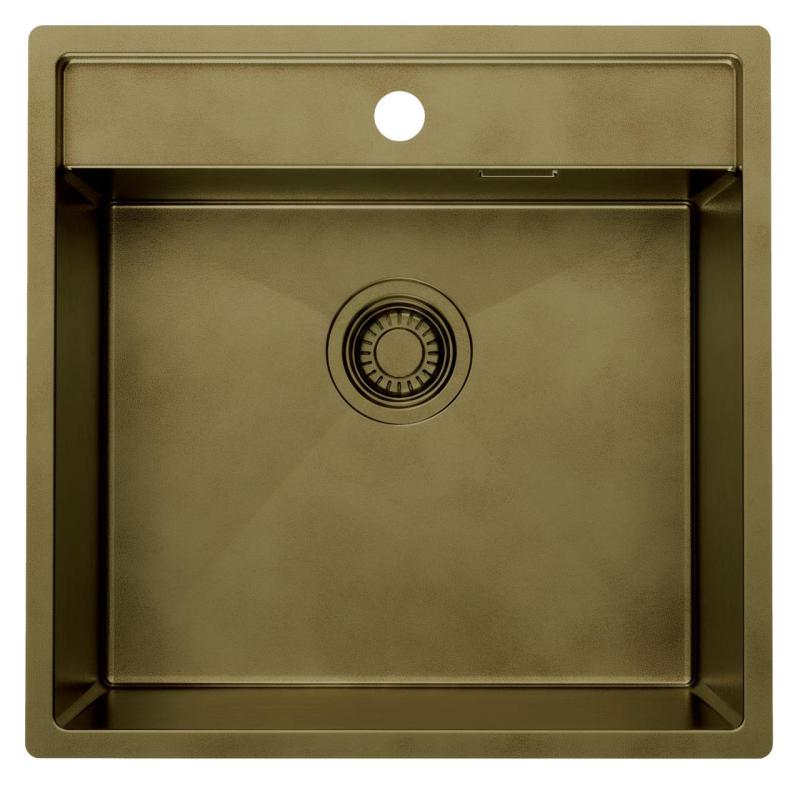 Pure.Sink Luxion PVD Antik bronz mosogató 51x50 cm Tapwing csaplyukkal és aljzatállvánnyal PLX5150T-64