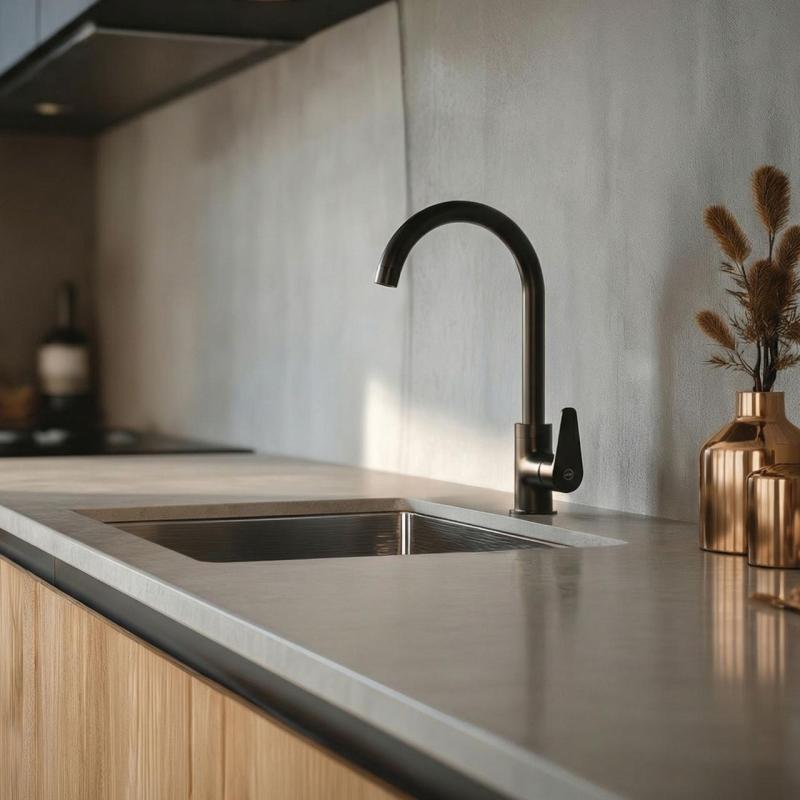 Aquanello Casa Fekete egykaros konyhai csaptelep BL-1201-CS