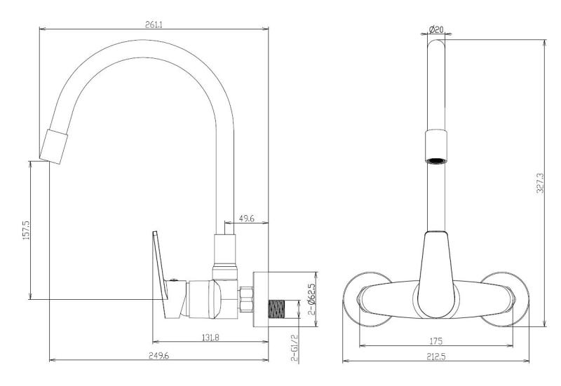 Aquanello Casa Fali konyhai csaptelep, fekete, magas, hajlékony kifolyóval BL-1301-CS