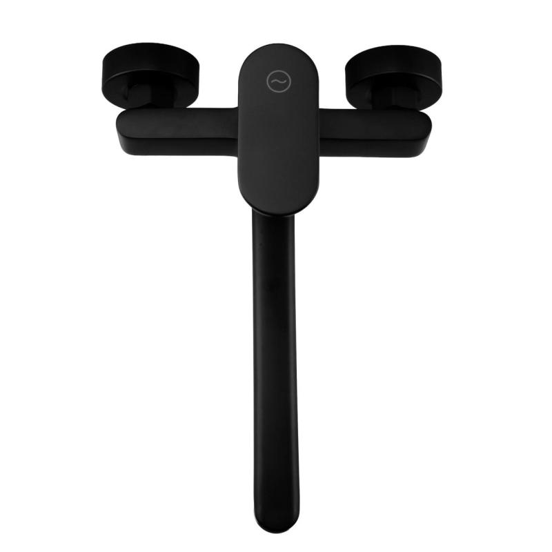 Aquanello Casa Egykaros konyhai fali csaptelep, fekete, 25 cm-es kifolyóval BL-1425-CS