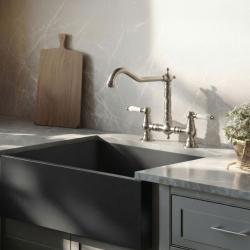 Aquanello Heritage Manor Klasszikus konyha Nostalgikus híd Konyhai csaptelep króm fehér karral CR-0010-HM