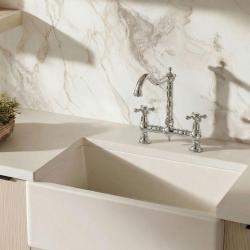 Aquanello Heritage Ascot Klasszikus konyhai csaptelep, nosztalgikus stílusú, króm, keresztkaros CR-0011-HA