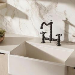 Aquanello Heritage Ascot Klasszikus konyhai csaptelep, nosztalgikus stílusú, fekete, keresztkaros BL-0011-HA