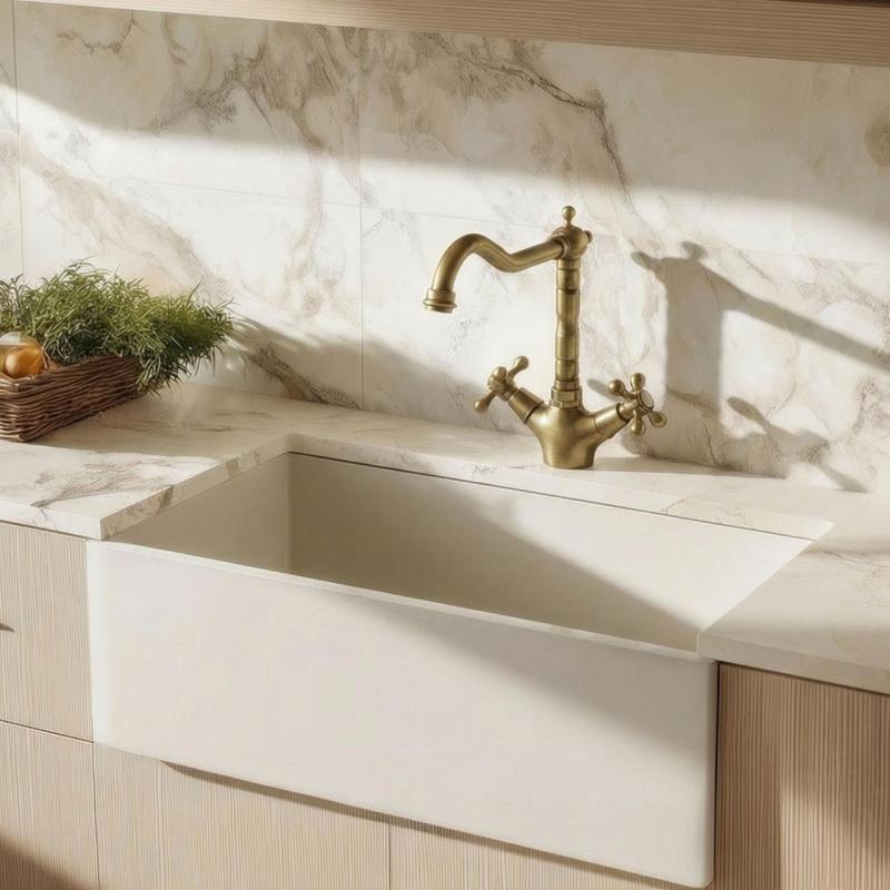Aquanello Heritage Ascot Klasszikus konyha Nosztalgikus konyhai csaptelep bronzból, derékszögű kifolyóval BN-4002-HA