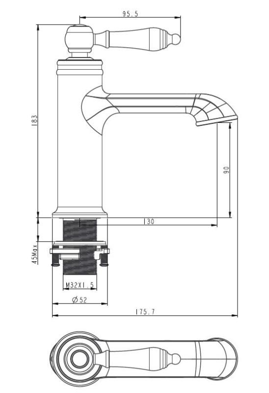 Aquanello Heritage Manor Klasszikus nosztalgikus mosdócsaptelep bronz BN-1001-HM