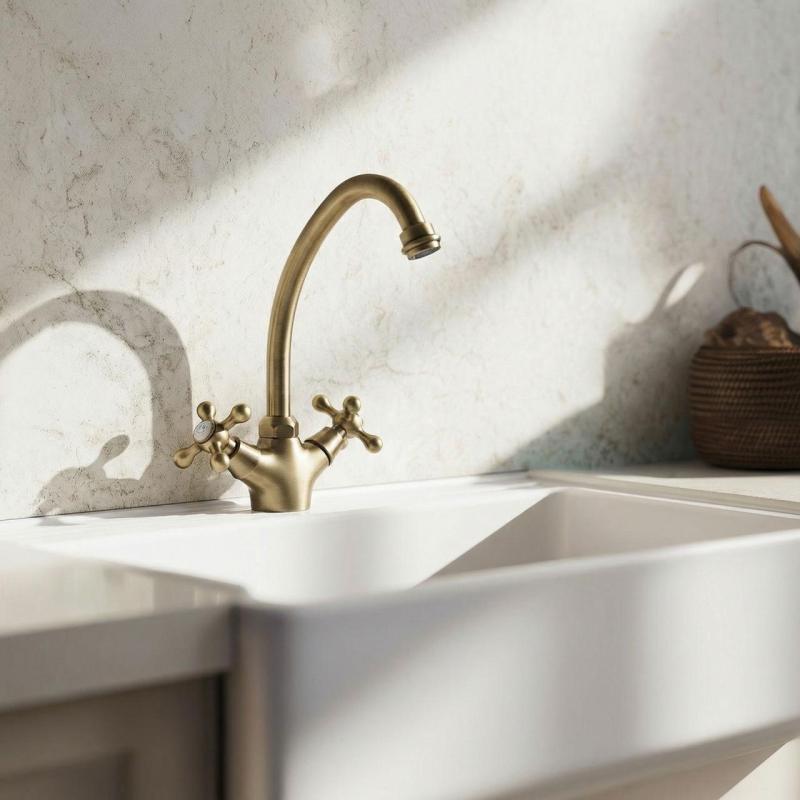 Aquanello Heritage Ascot Klasszikus konyha Nosztalgikus konyhai csaptelep Bronz BN-4004-HA