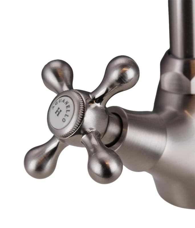 Aquanello Heritage Ascot Klasszikus konyha Nosztalgikus konyhai csaptelep rozsdamentes acél NB-4004-HA