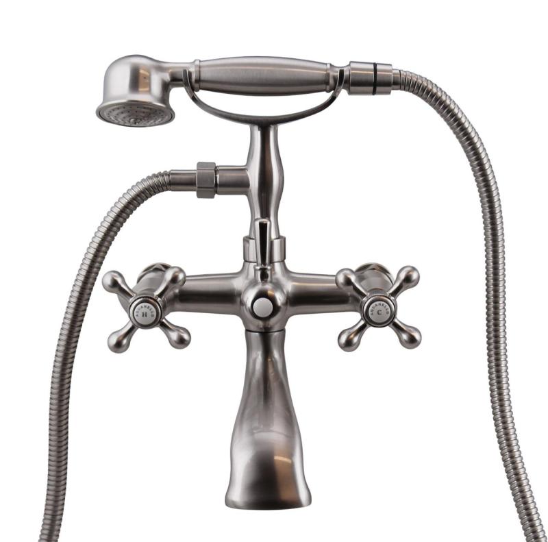 Aquanello Heritage Ascot Klasszikus felépítésű fürdőkád csaptelep csillaggombokkal, rozsdamentes acélból, kézi zuhannyal NB-3002-HA