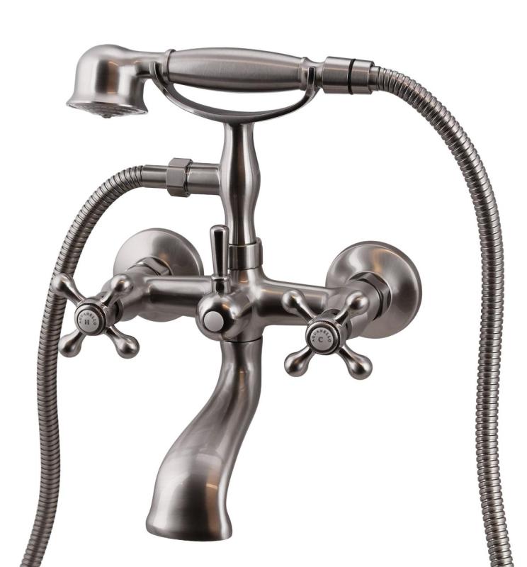 Aquanello Heritage Ascot Klasszikus felépítésű fürdőkád csaptelep csillaggombokkal, rozsdamentes acélból, kézi zuhannyal NB-3002-HA