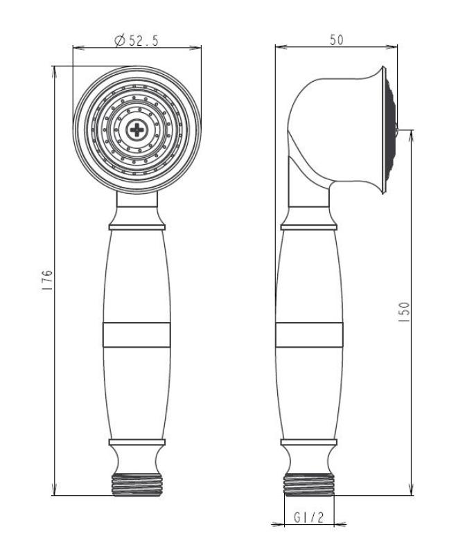 Aquanello Heritage Collection Klasszikus kézi zuhanyzó króm CR-9001-HC