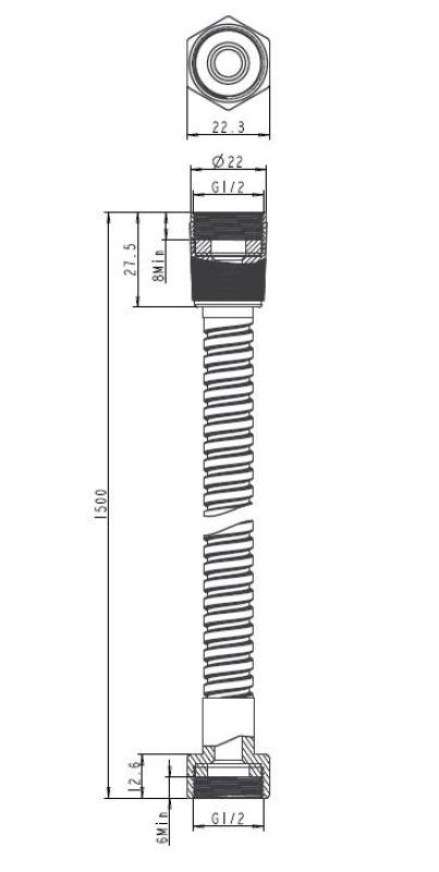 Aquanello Heritage Collection Zuhanycső  150 cm Bronz BN-9002-HC