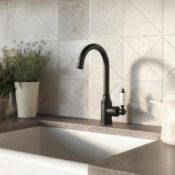 Aquanello Heritage Manor Klasszikus konyha – nosztalgikus konyhai csaptelep, fekete BL-9001-HM