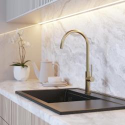 Graniteland Vira Slim Brushed Gold Kitchen Faucet with Swivel Spout 1208972623