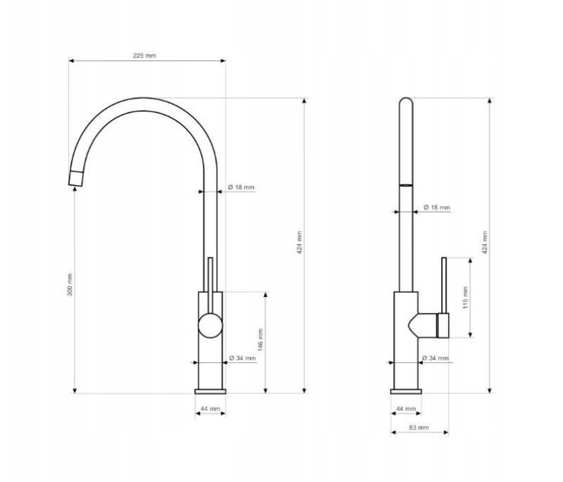 Graniteland Vira Slim Brushed Copper Kitchen Faucet with Swivel Spout 1208972624