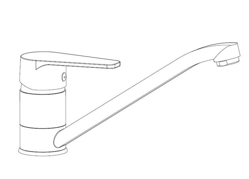 Aquanello Casa Alacsony, egykaros konyhai csaptelep, króm CR-1203-CS