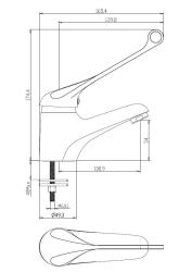 Aquanello Medic Mosdócsaptelep extra hosszú karral, króm CR-1103-MD
