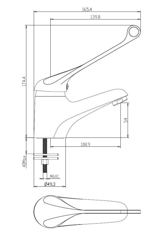 Aquanello Medic Mosdócsaptelep extra hosszú karral, króm CR-1103-MD