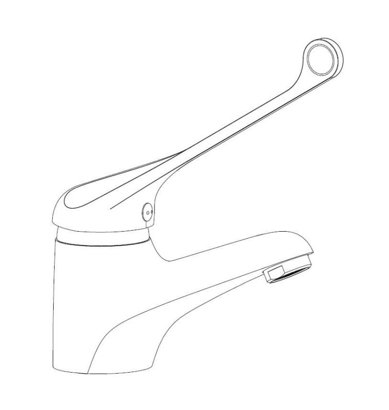 Aquanello Medic Mosdócsaptelep extra hosszú karral, króm CR-1103-MD