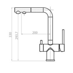 Ausmann Ellington 3-funkciós konyhai csaptelep kihúzható kifolyóval és szűrt vízzel – Réz  1208972694