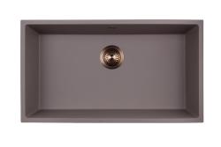 GraniteMy Universal Taupe színű, nagy gránit mosdó, 74x40 cm, felül-, alul- és síkbeépítésre, réz dugóval 1208972706