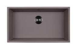 GraniteMy Universal Taupe színű, nagy gránit mosdó, 74x40 cm, felül-, alul- és síkbeépítésre, gun metal színű dugóval 1208972708