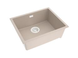 Pure.Sink Eternal Quartz Beige mosdó 50x40 cm, beépíthető és felülre szerelhető, fehér dugóval