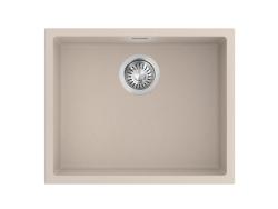 Pure.Sink Eternal Quartz Beige mosdó 50x40 cm, beépíthető és felülre szerelhető, automatikus rozsdamentes acél dugóval
