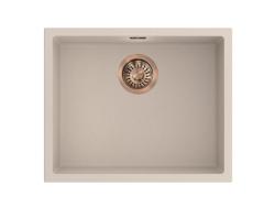 Pure.Sink Eternal Quartz Beige mosdó 50x40 cm, beépíthető és felülre szerelhető, automatikus réz dugóval