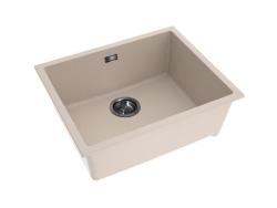 Pure.Sink Eternal Quartz Beige mosdó 50x40 cm, beépíthető és felülre szerelhető, automatikus, pisztolyfém színű dugóval