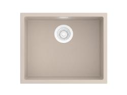 Pure.Sink Eternal Quartz Beige mosdó 50x40 cm, síkba és alulra szerelhető, fehér dugóval