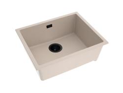 Pure.Sink Eternal Quartz Beige mosdó 50x40 cm, síkba és alulra szerelhető, fekete dugóval