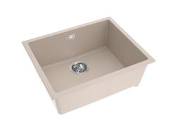 Pure.Sink Eternal Quartz Beige mosdó 50x40 cm, síkba és alulra szerelhető, automatikus rozsdamentes acél dugóval