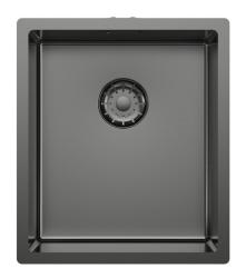 Pure.Sink Comfort PVD Gun Metal mosogató, 34x40 cm, beépíthető, síkba építhető és felülről szerelhető, PCM3440-61