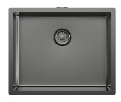 Pure.Sink Comfort PVD Gun Metal mosogató, 50x40 cm, 10 mm-es sugárral, beépíthető, síkba építhető és felülről rögzíthető, PCM5040-61