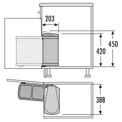 Hailo duo 3416.10 hulladékgyűjtő