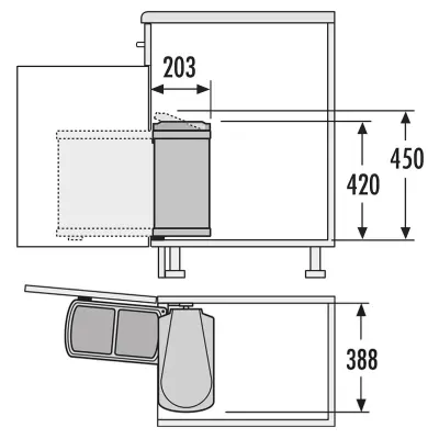 Hailo duo 3416.10 hulladékgyűjtő