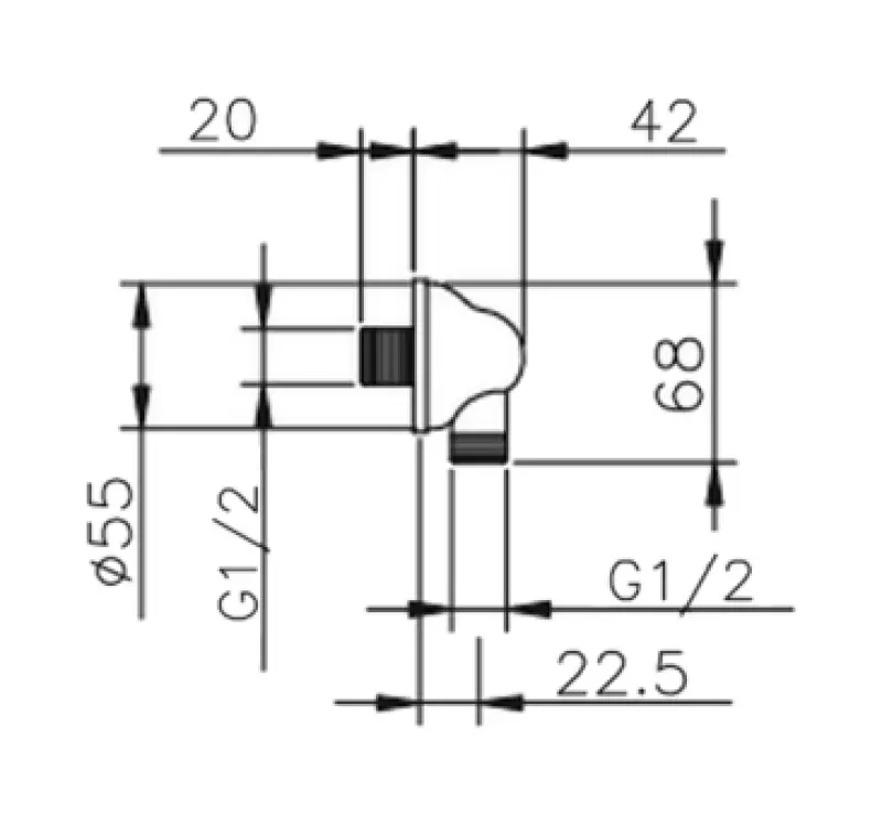 Huber Croisette Króm csatlakozó könyök zuhanycső csatlakozáshoz 67.02H.CR