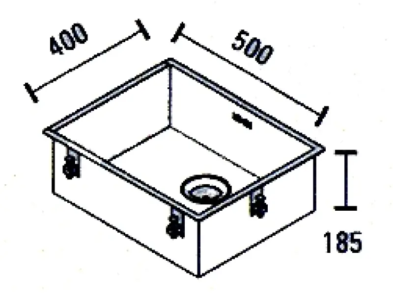 ABK Baronga rozsdamentes acél mosogatótálca 50x40 cm beépíthető BAR50F