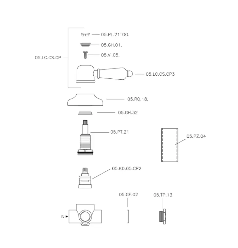 Huber Croisette Omstelcsap Króm 1/2 653.CS01H.CR