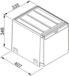 Franke Cube 40 afvalverzamelingssysteem handmatige bediening, emmers 2 x 14 liter 1340039330