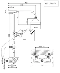 Huber Victoria Thermosztatikus Zuhanykészlet 15 cm Króm 5710