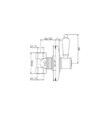 Huber Victorian inbouw stopkraan chroom VT00031021