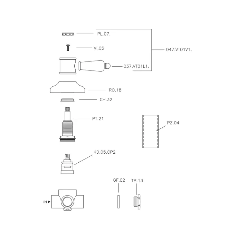 Huber Victorian 2-utas váltó Króm 653.VT01H.CR