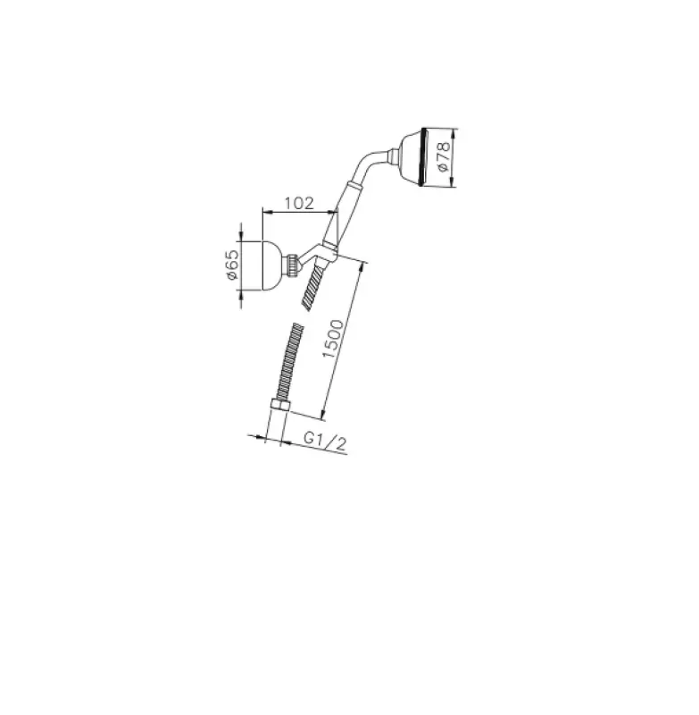 Huber Victoria kézi zuhanytartó kampóval króm 63.03H.CR