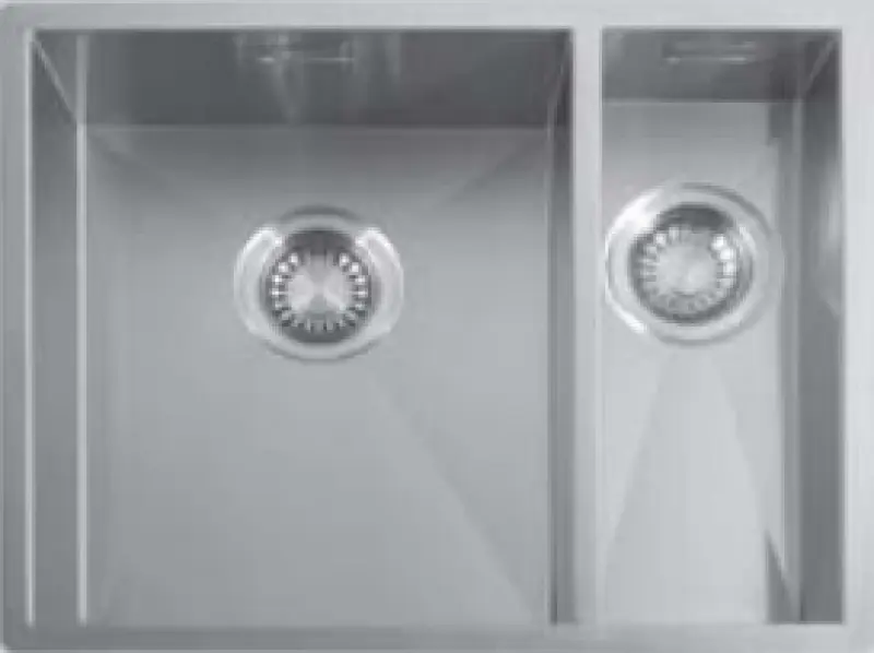 ABK Baronga másfeles 1,5 rozsdamentes acél mosogató 34x40+15x40cm beépíthető BAR3415f